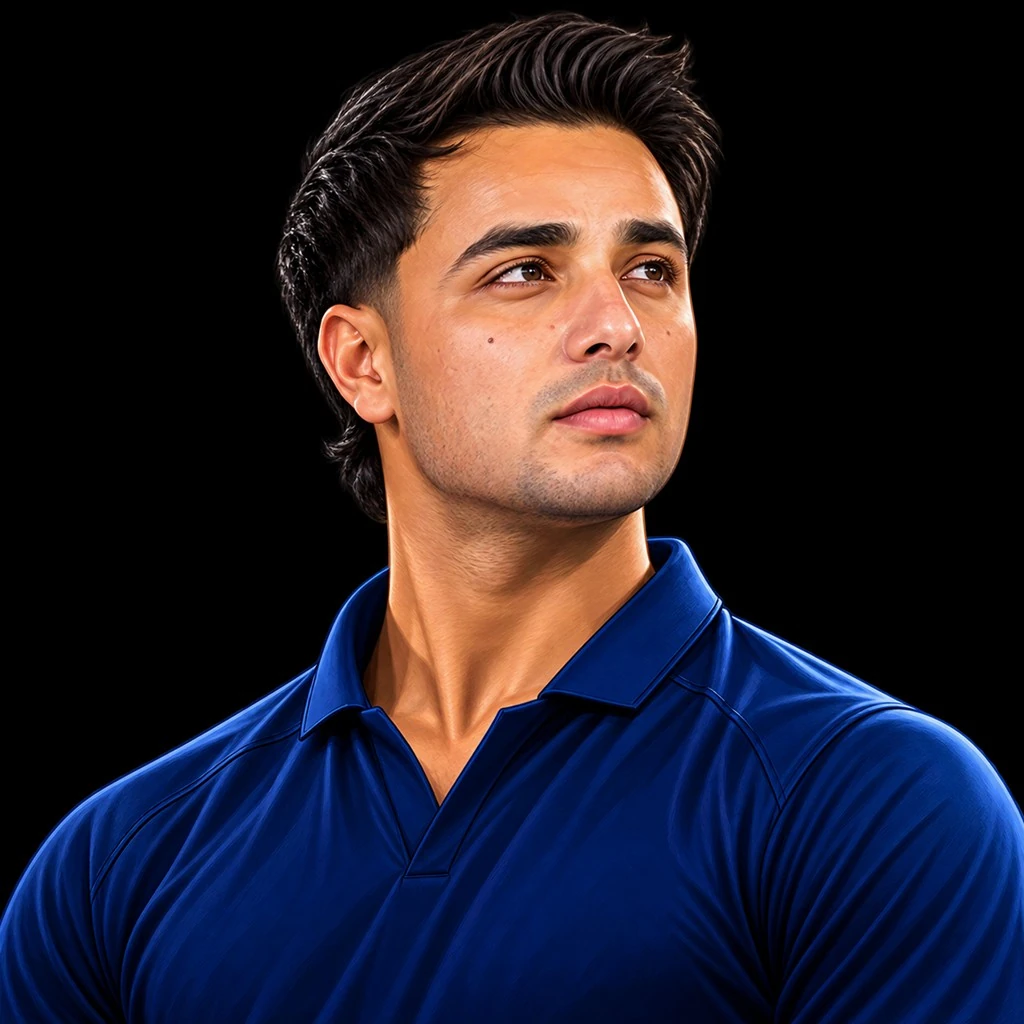 Abhishek Sharma cricket caricature on PlayerPulser
