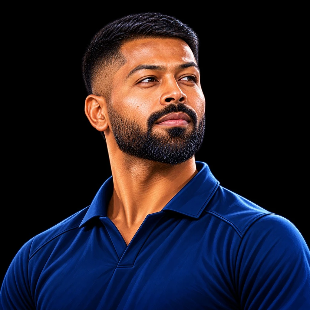 Hardik Pandya cricket caricature on PlayerPulser