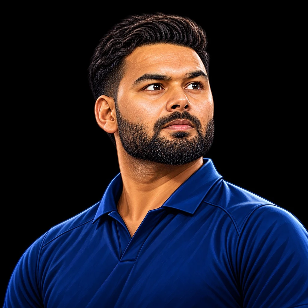 Rishabh Pant cricket caricature on PlayerPulser