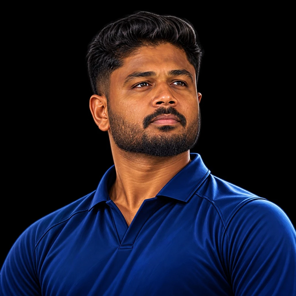 Sanju Samson cricket caricature on PlayerPulser